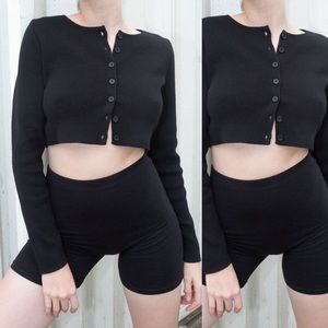 Brandy Melville Black Cropped Cardigan